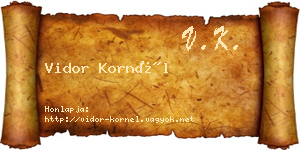 Vidor Kornél névjegykártya